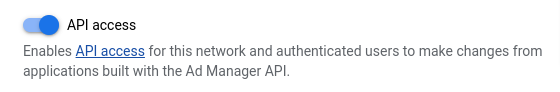 Enabling API access