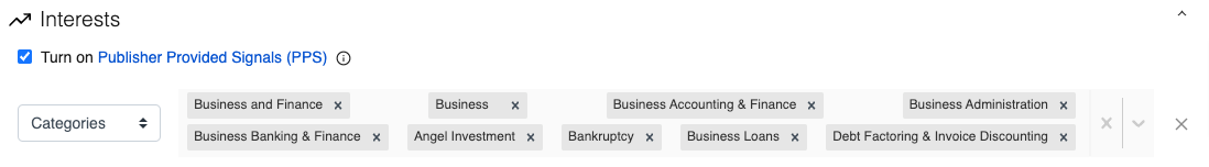 Example of PPS enabled on Anonymised segment