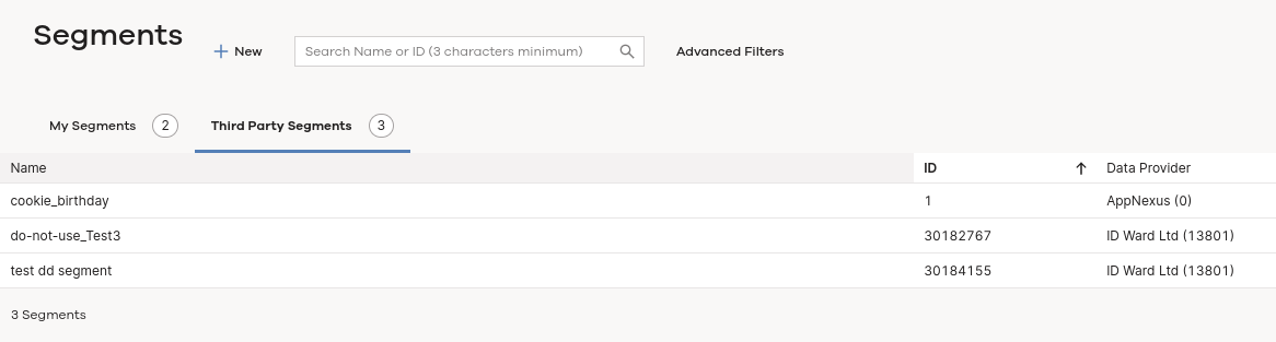 Third party segments in Xandr Monetize